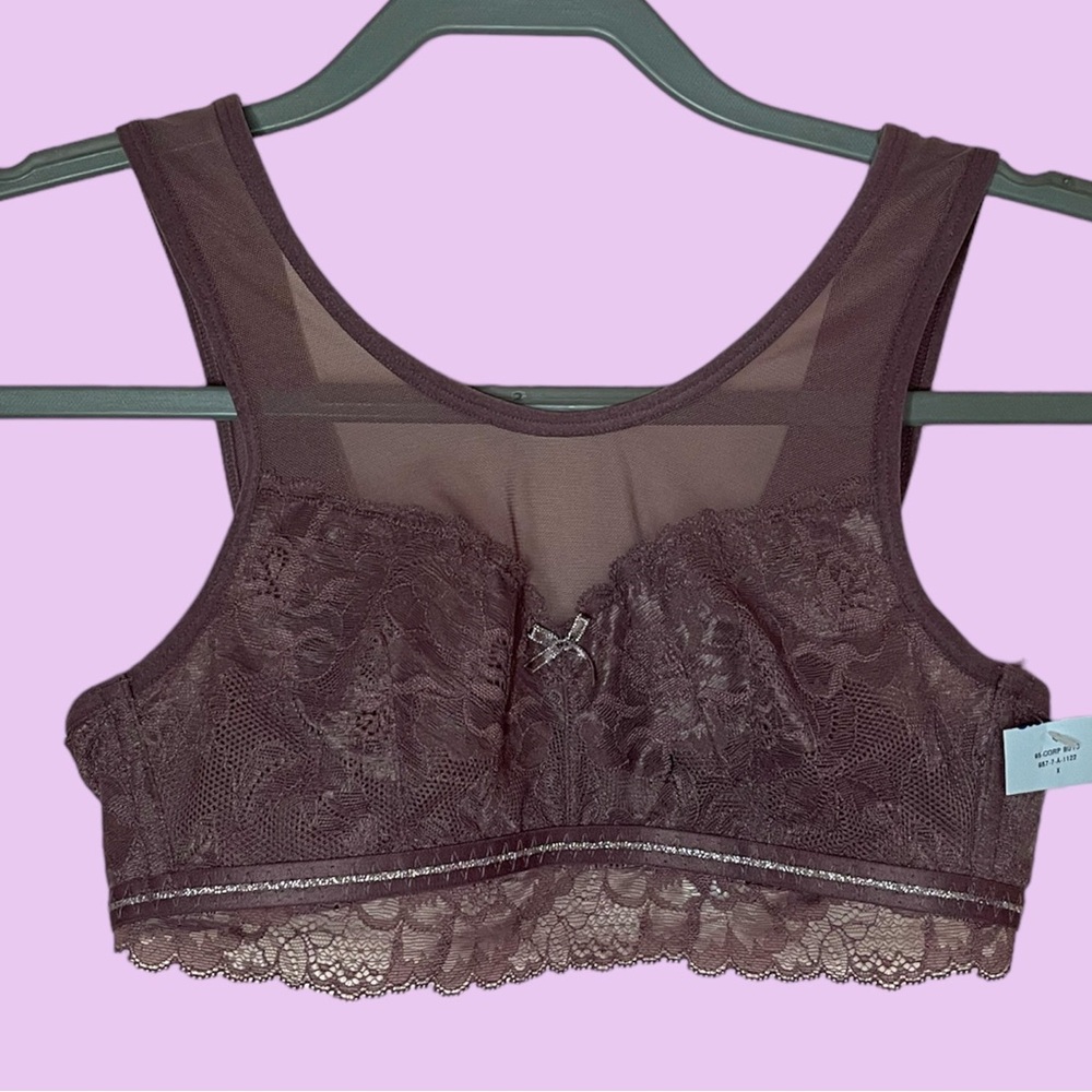 Cacique Lace and Mesh Unlined Bra 0/2 XS